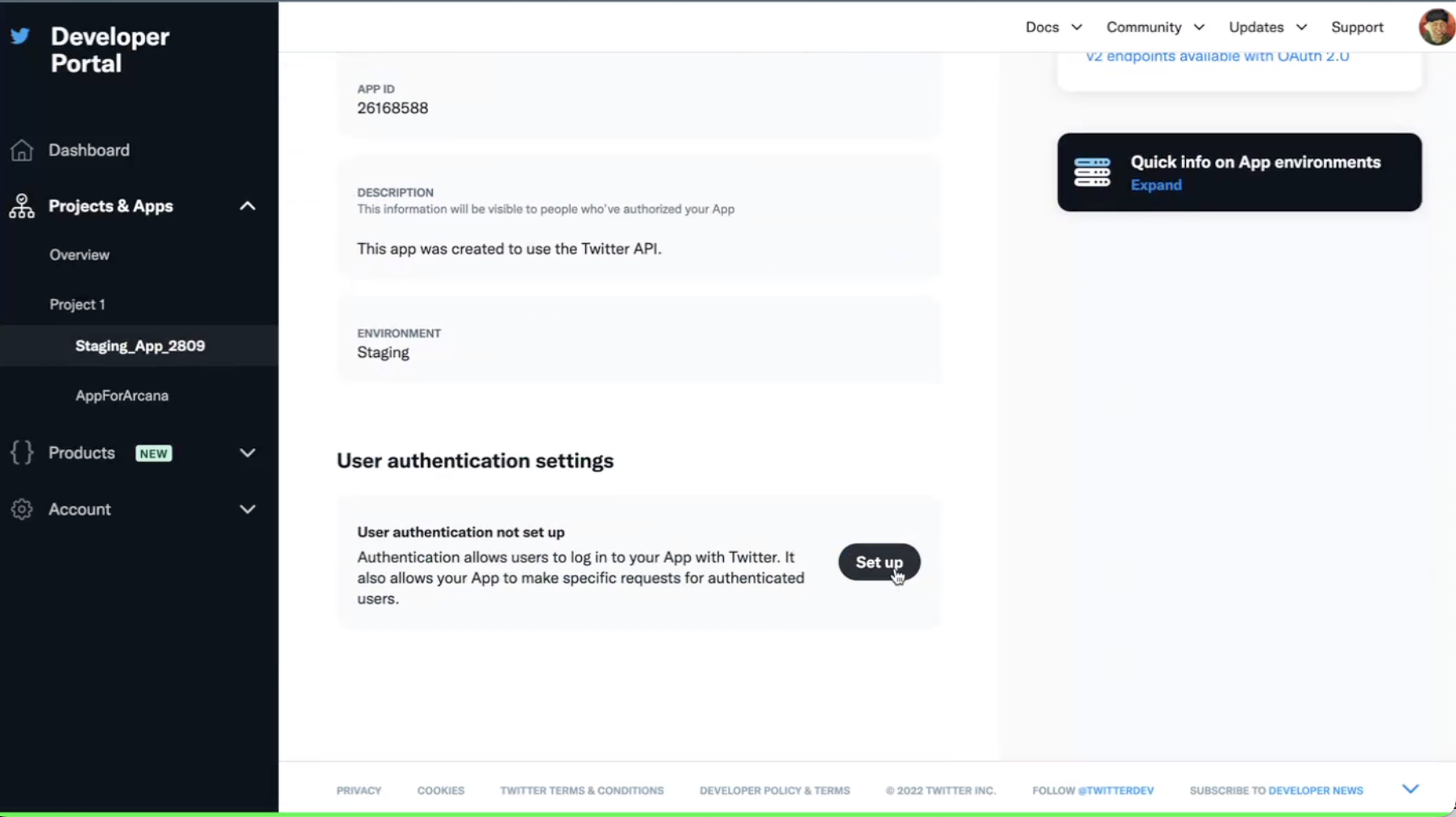 Setup App OAuth